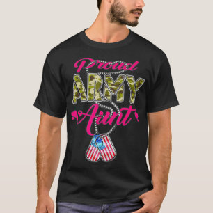 Camiseta Orgullosa tía de la tía Camo Bandera de Estados Un