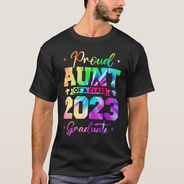 Camiseta Orgullosa tía de un empate familiar de 23 graduado (Anverso)