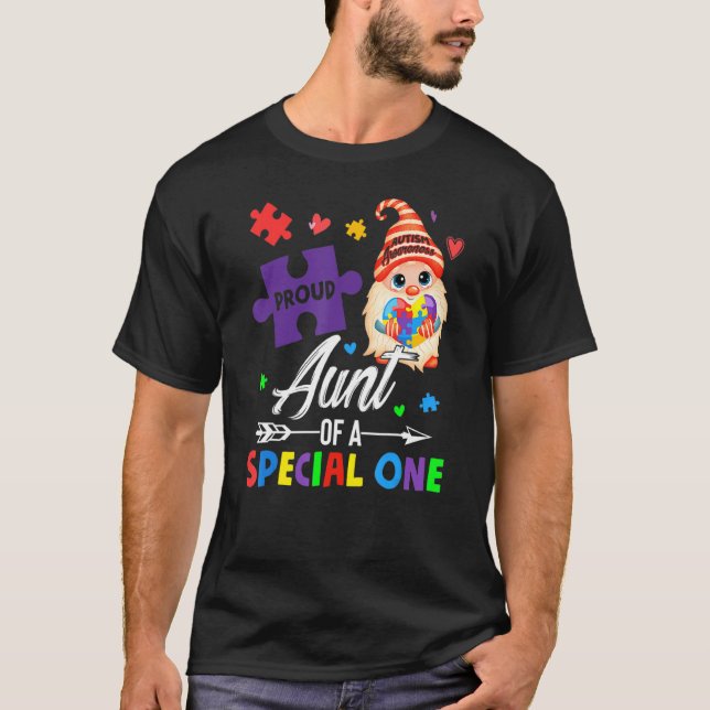 Camiseta Orgullosa Tía De Un Especial Autismo De Gnome De U (Anverso)