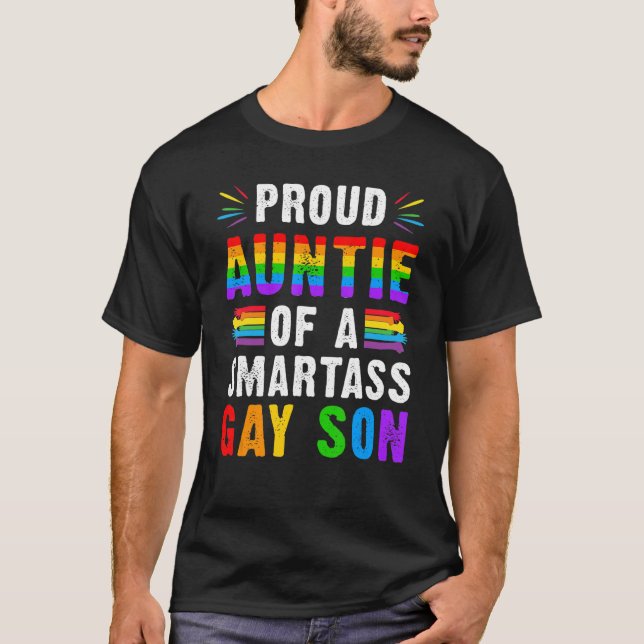 Camiseta Orgullosa Tía De Un Gay Gay Son Lgbt Ally Gay P (Anverso)