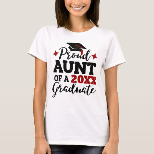 Camiseta Orgullosa tía de un graduado de 2022 tassel rojo n