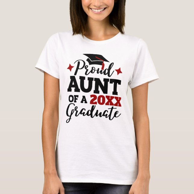 Camiseta Orgullosa tía de un graduado de 2022 tassel rojo n (Anverso)