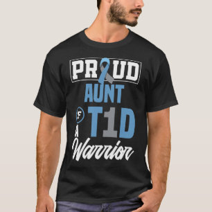 Camiseta Orgullosa Tía De Un Guerrero De La T1D Concienciac