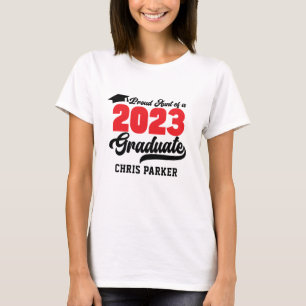 Camiseta Orgullosa tía de un guión negrita rojo para gradua