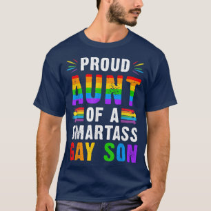 Camiseta Orgullosa tía de un inteligente hijo gay, aliado L