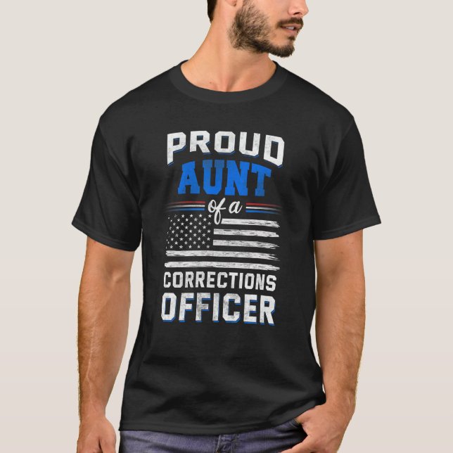 Camiseta Orgullosa tía de un oficial de prisiones (Anverso)