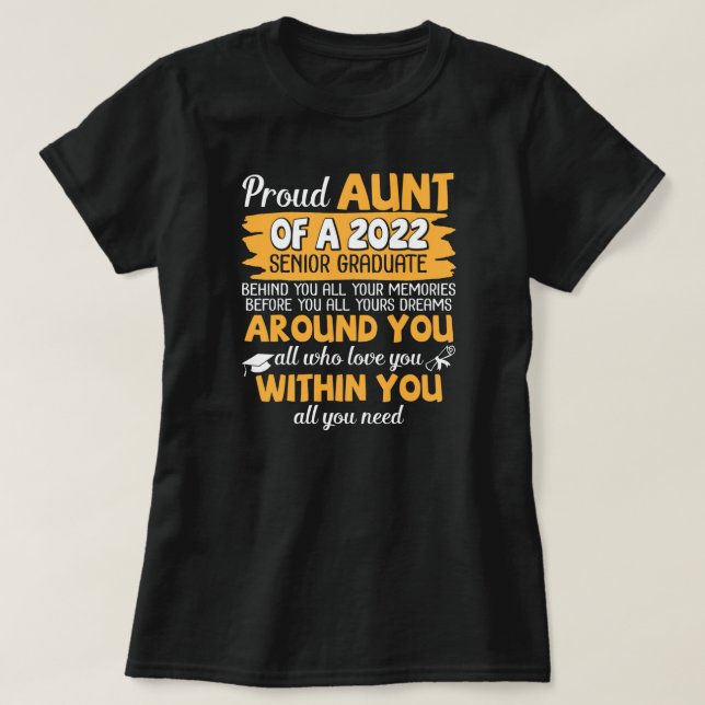 Camiseta Orgullosa Tía De Una Sobrina Sobrina De Graduado S (Diseño del anverso)