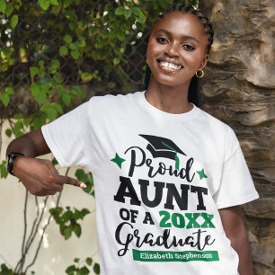 Camiseta Orgullosa tía de una tassel verde negro graduada d