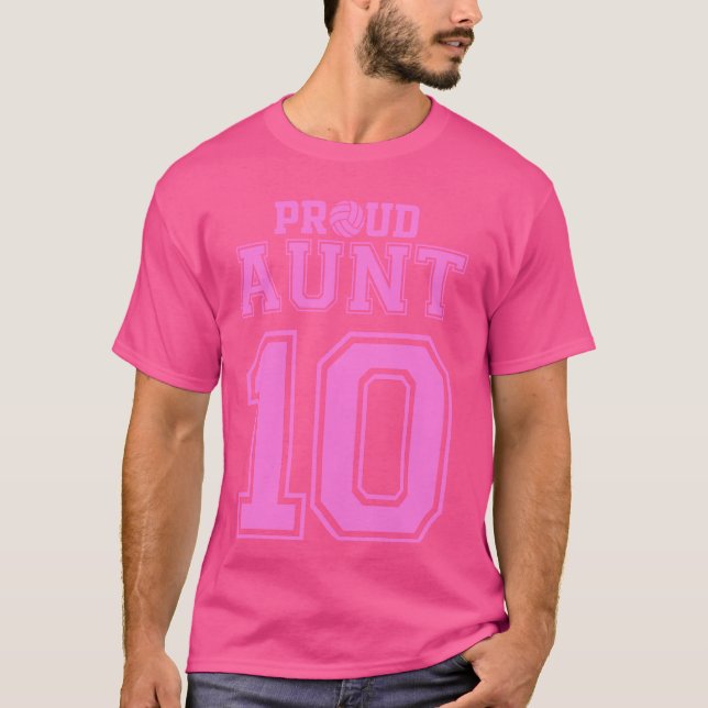 Camiseta Orgullosa Tía de Voleibol Número 10 P (Anverso)