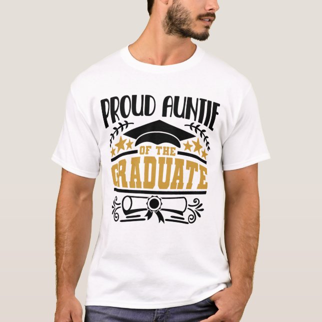 Camiseta Orgullosa Tía Del Graduado (Anverso)