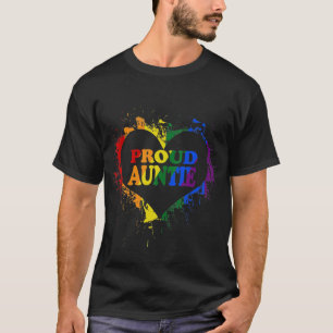 Camiseta Orgullosa tía LGBT: bandera del corazón arco iris