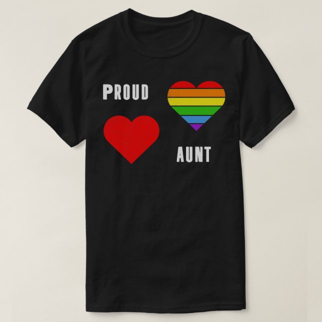Camiseta Orgullosa tía LGBT Mes del Orgullo Tee Gi, partida (Diseño del anverso)