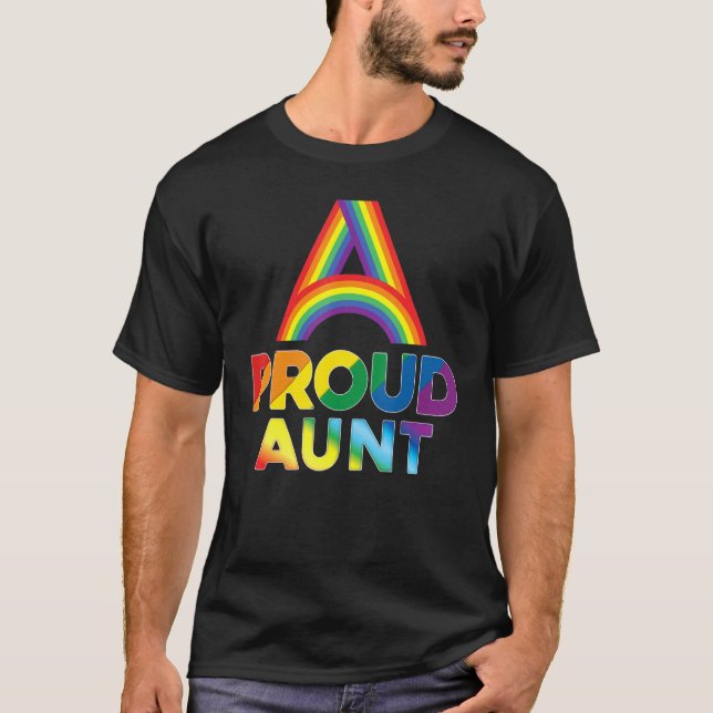 Camiseta Orgullosa tía Lgbt Orgullo Gay Lesbiana Arcoiris C (Anverso)