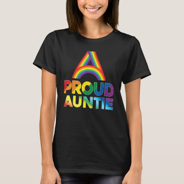 Camiseta Orgullosa tía Lgbt Orgullo Gay Lesbiana Arcoiris C (Anverso)