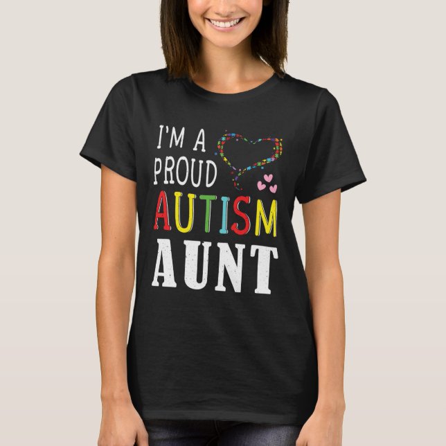 Camiseta Orgullosa tía Puzzle Autismo Especial Conciencia (Anverso)