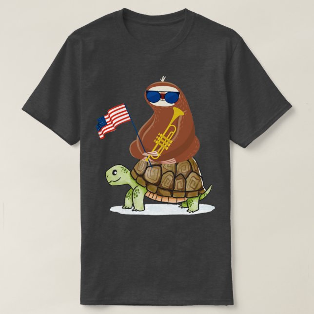 Camiseta Orgullosa tortuga norteamericana montando eslogan (Diseño del anverso)