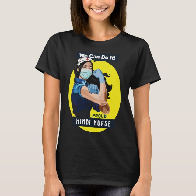 Camiseta Orgullosa trabajadora hindi de primera línea Rosie (Anverso)