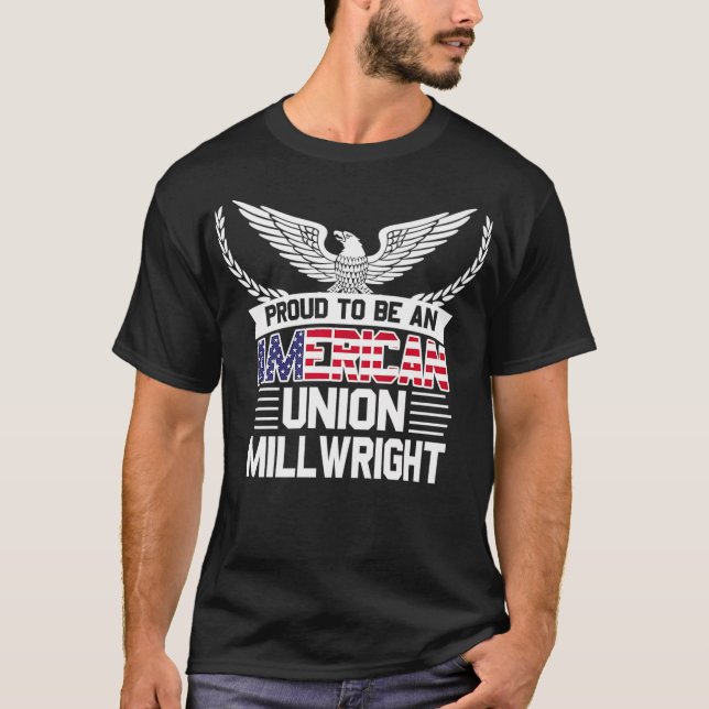 Camiseta Orgullosa Unión Americana Millwright Premium (Anverso)