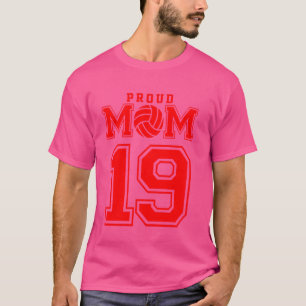 Camiseta Orgullosa Voleibol Mamá Número 19 R