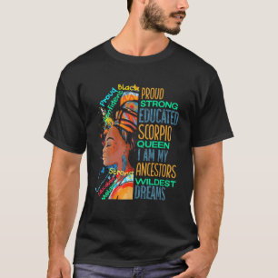 Camiseta Orgullosa y educada Reina de escorpión afroamerica