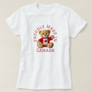 Camiseta Orgullosamente hecho en Canadá con oso de peluche
