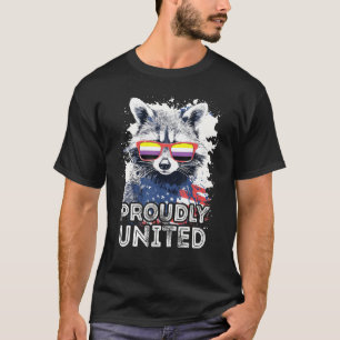 Camiseta Orgullosamente Unidos Gafas de sol de mapache no