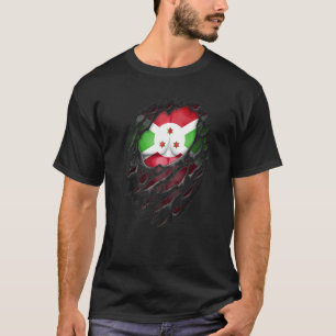 Camiseta Orgullosas raíces burundianas Patrimonio desgarrad