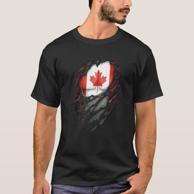 Camiseta Orgullosas raíces canadienses destrozadas por band (Anverso)