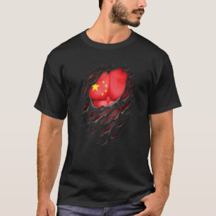 Camiseta Orgullosas raíces chinas patrimonio desgarrado ban