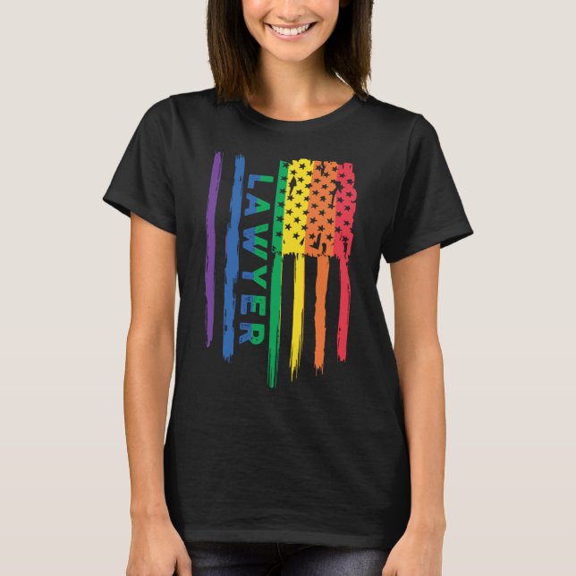 Camiseta Orgulloso abogado aprecia el orgullo LGBT arcoiris (Anverso)