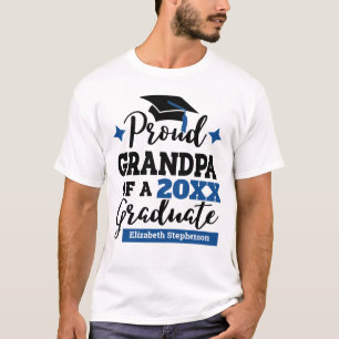 Camiseta Orgulloso abuelo de 2022 de graduado con gorro azu