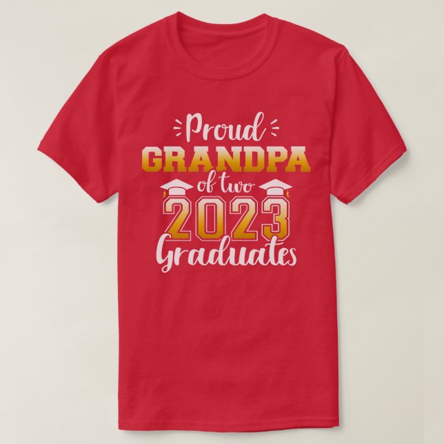 Camiseta Orgulloso abuelo de dos graduados de clase 2023 g  (Diseño del anverso)