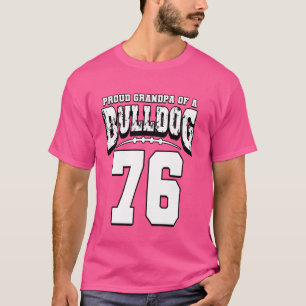 Camiseta Orgulloso Abuelo De Fútbol Bulldog De Jugador 76