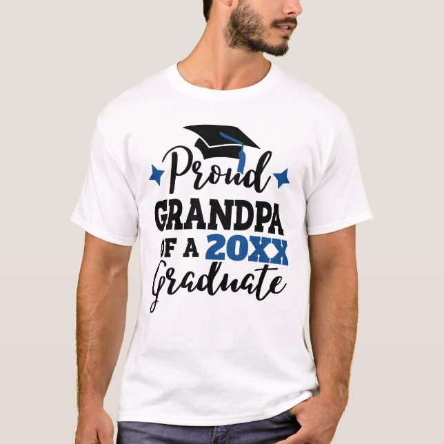 Camiseta Orgulloso abuelo de la gorra azul negra graduada d (Anverso)