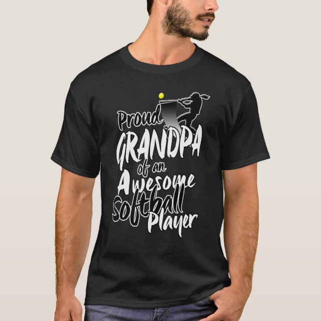 Camiseta Orgulloso Abuelo De Softball Para Hombres Abuelos (Anverso)