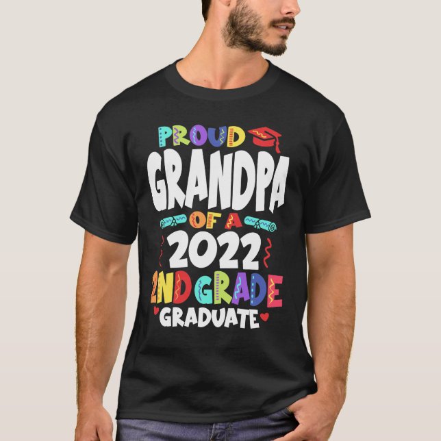 Camiseta Orgulloso abuelo de un graduado de 2º grado en 202 (Anverso)