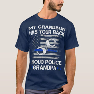 Camiseta Orgulloso abuelo de un oficial de policía Mi nieto