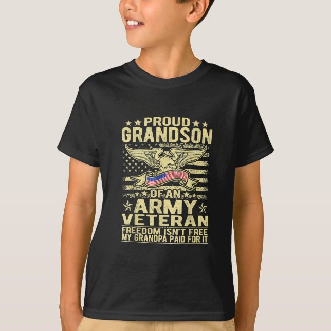 Camiseta Orgulloso Abuelo De Un Veterano Del Ejército - Lib (Anverso)