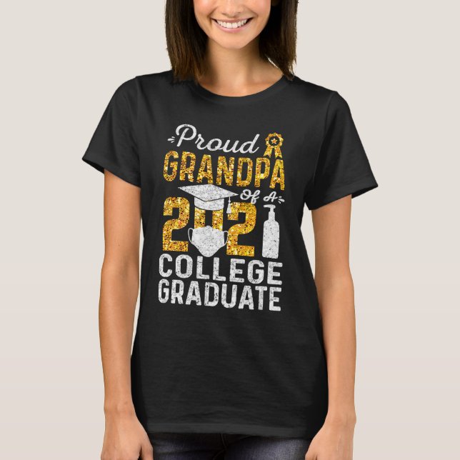 Camiseta Orgulloso abuelo de una máscara facial de graduado (Anverso)