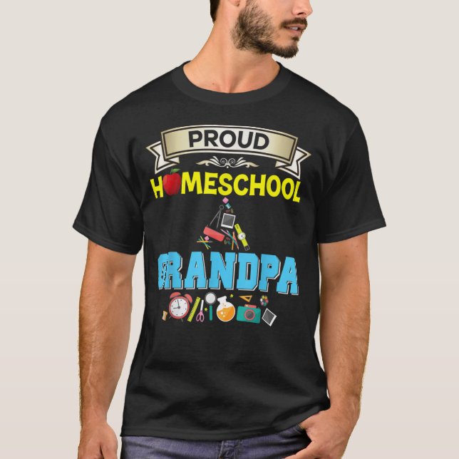 Camiseta Orgulloso Abuelo Del Colegio De Regreso A La Escue (Anverso)