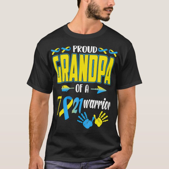 Camiseta Orgulloso Abuelo Del Síndrome De Caída De Guerrero (Anverso)