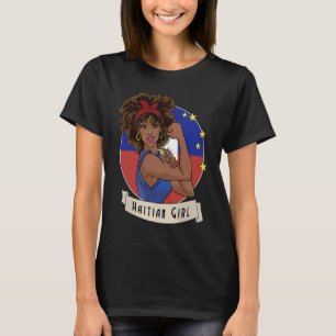 Camiseta Orgulloso afro haitiano Chica haitiano bandera hai