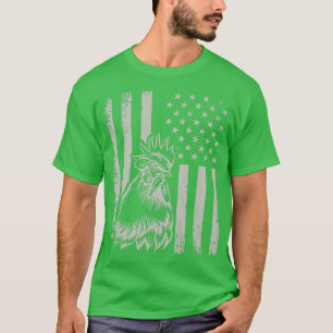 Camiseta Orgulloso agricultor de gallos de pollo patriótico