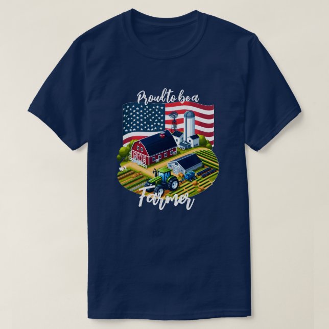 Camiseta Orgulloso agricultor estadounidense (Diseño del anverso)