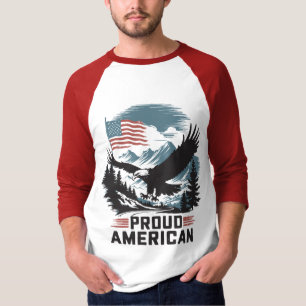 Camiseta Orgulloso águila estadounidense sobre las montañas