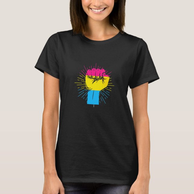Camiseta Orgulloso aliado arco iris mano puño lgbt Orgullo  (Anverso)