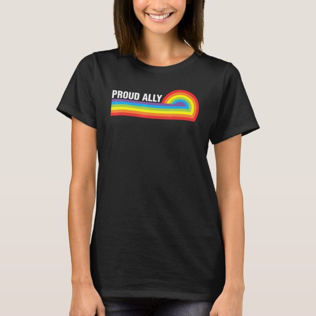 Camiseta Orgulloso aliado bandera arcoiris apoyo género org (Anverso)