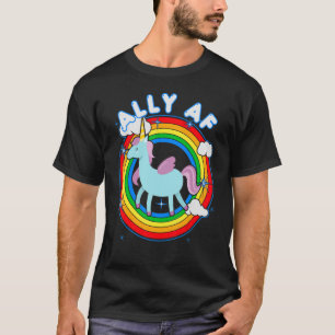 Camiseta Orgulloso aliado del orgullo gay Af Bandera del Or
