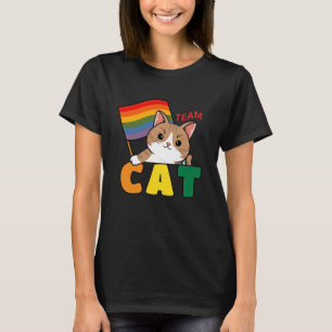 Camiseta Orgulloso Aliado del Orgullo Lésbico Felino Divert