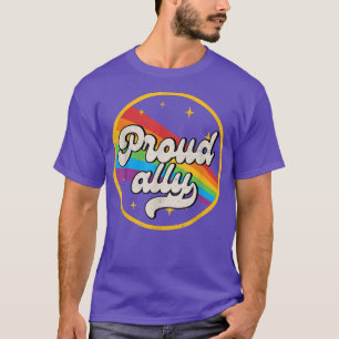 Camiseta Orgulloso aliado del orgullo LGBT aliado con bande